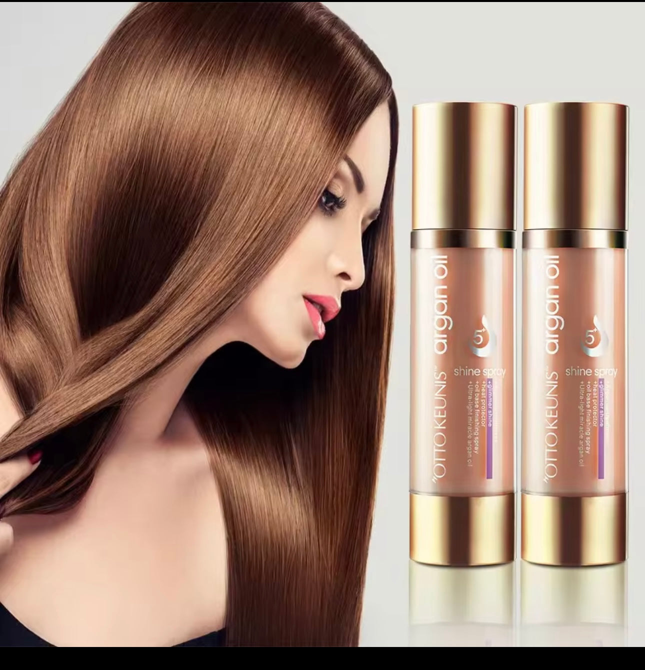 April Beauty Argan Hair Spray. Oil-based shine + heat protection.