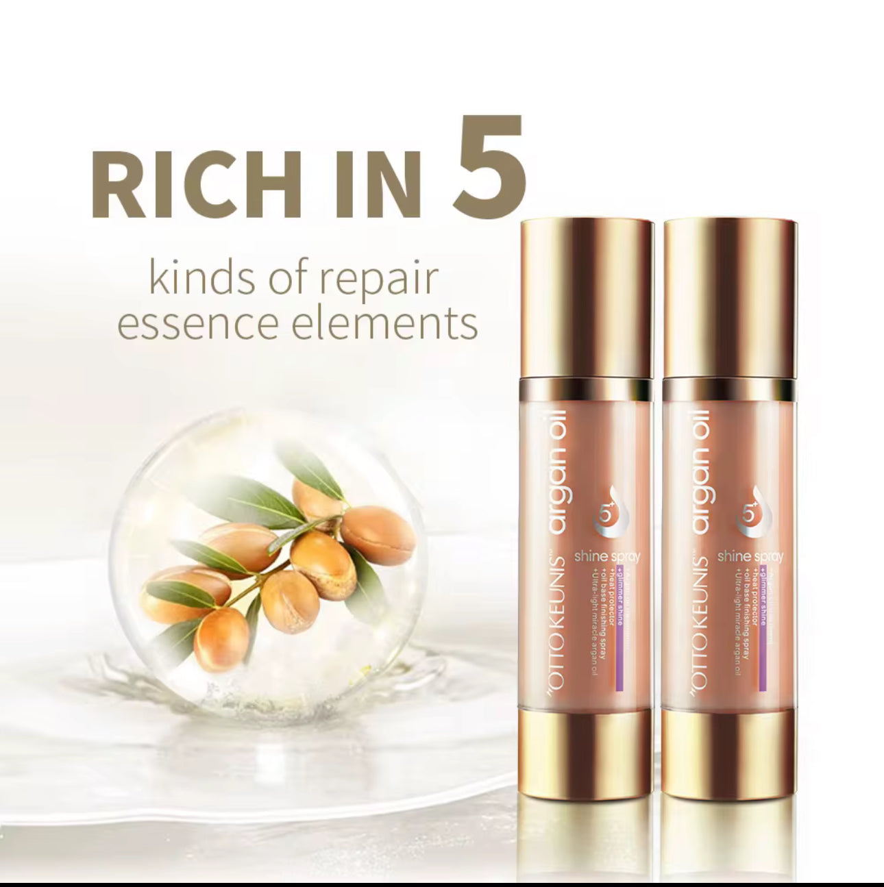 April Beauty Argan Hair Spray. Oil-based shine + heat protection.